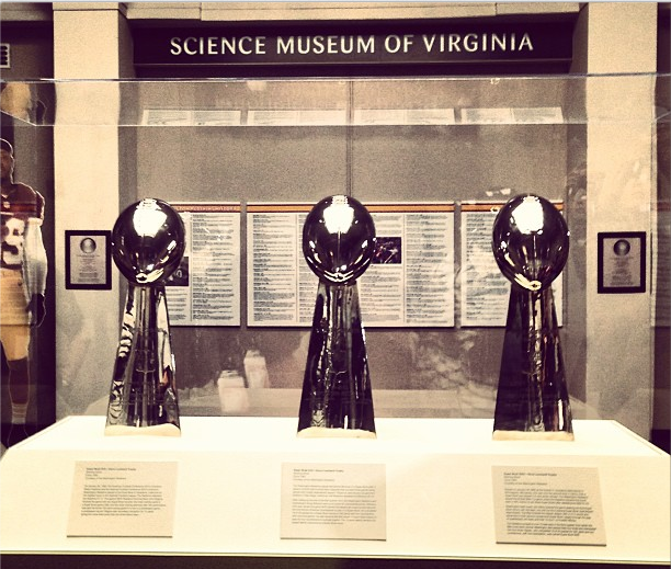 Redskins Lombardi Trophies Will be on Display at the Science Museum of Virginia