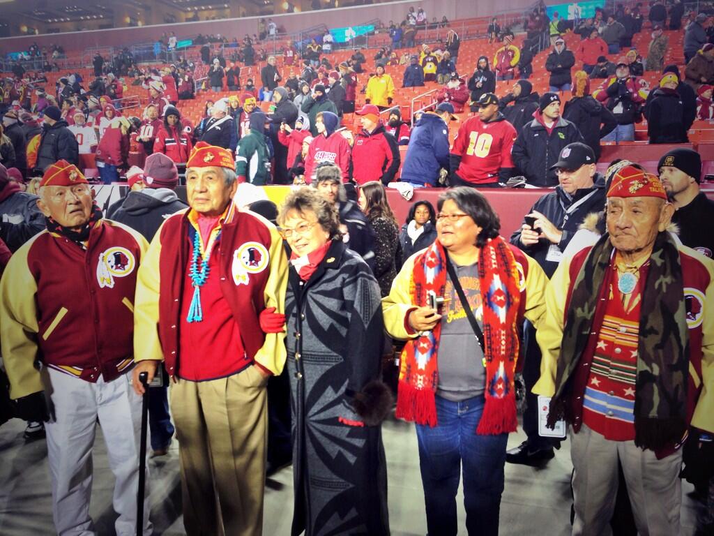 Members of the Navajo Code Talkers Association Honored by Redskins