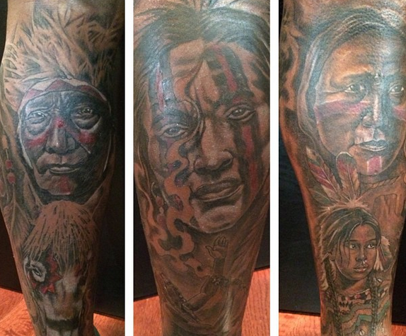 Santana Moss Gets Beautiful Native American Tattoos on his Legs