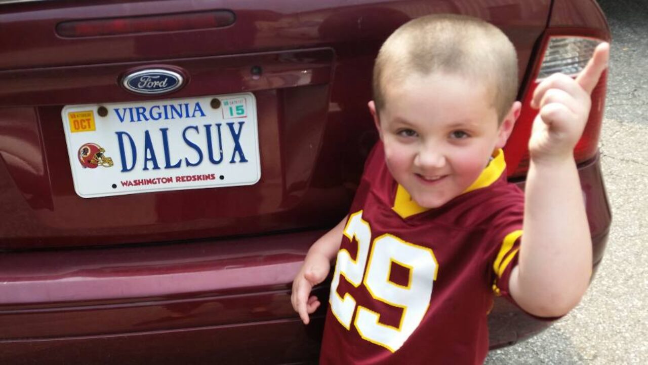 Washington Redskins license plate